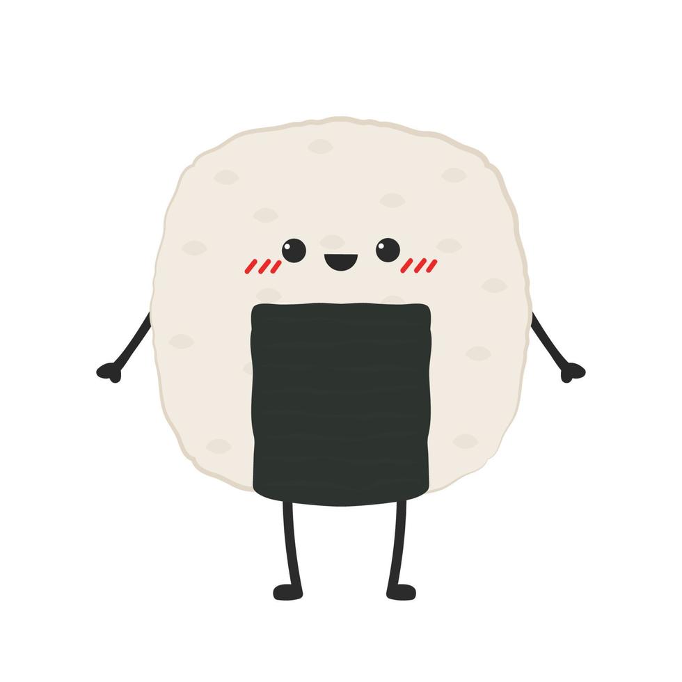 personaje onigiri. onigiris sobre fondo blanco. diseño del logotipo onigiri. bola de arroz de japón. vector