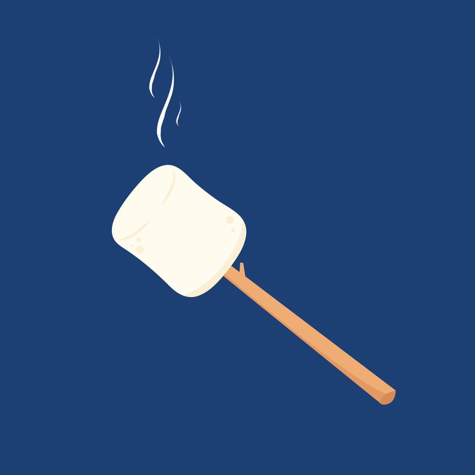 Marshmallow stick. Marshmallow logo design. White Marshmallow icon. vector