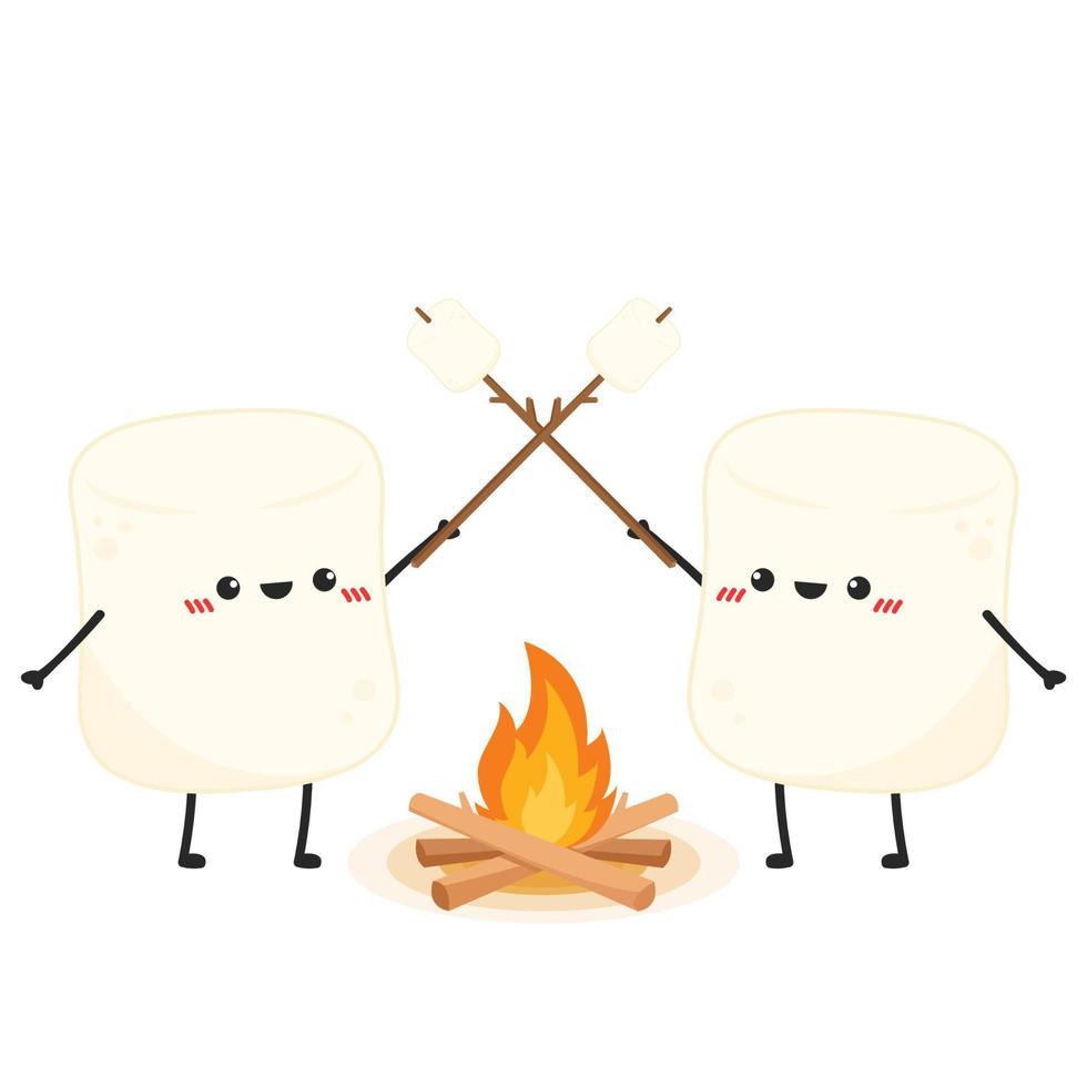 Marshmallow cartoon. marshmallow character design. Marshmallow vector. vector