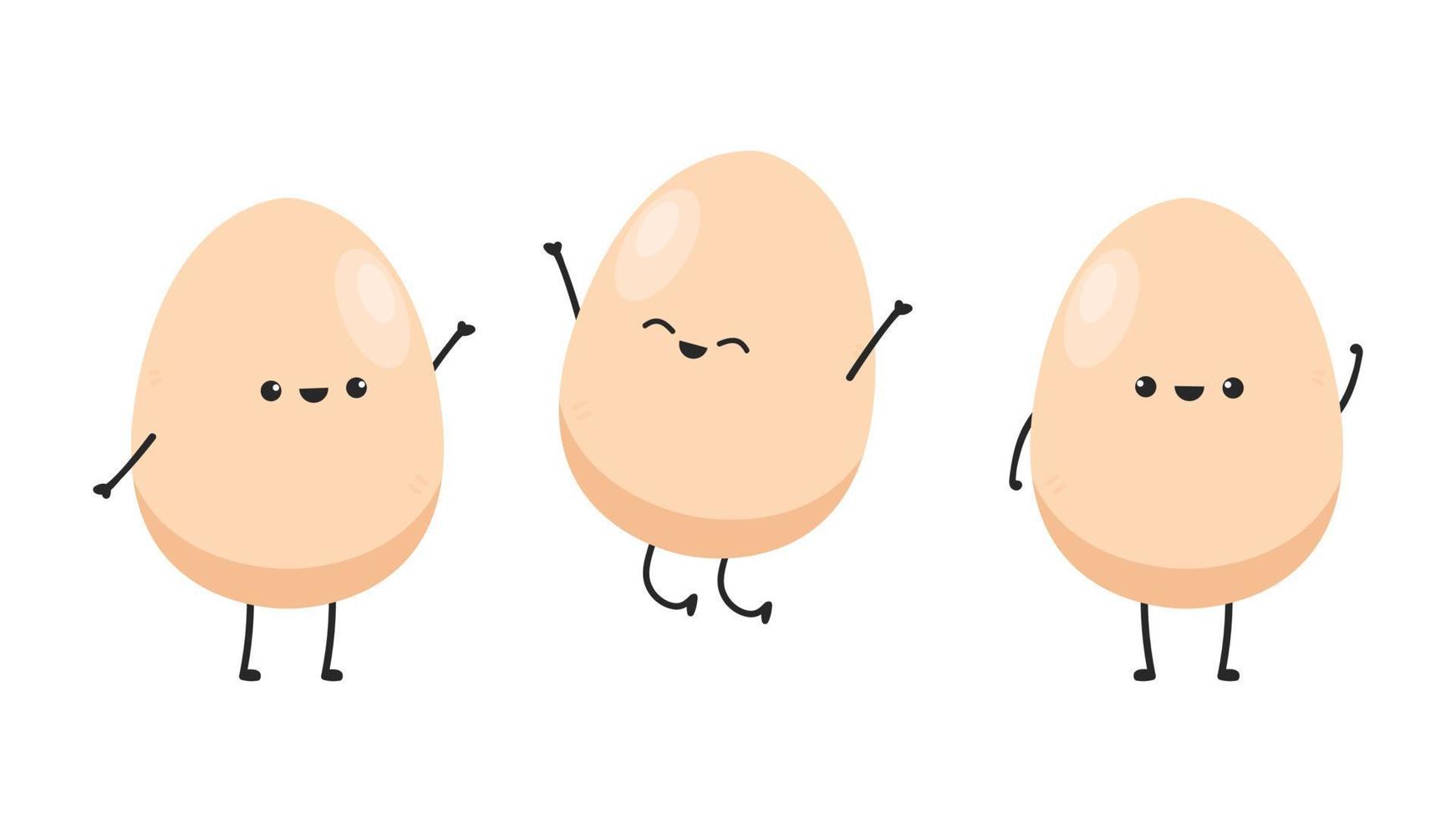 Egg character design. egg vector on white background.