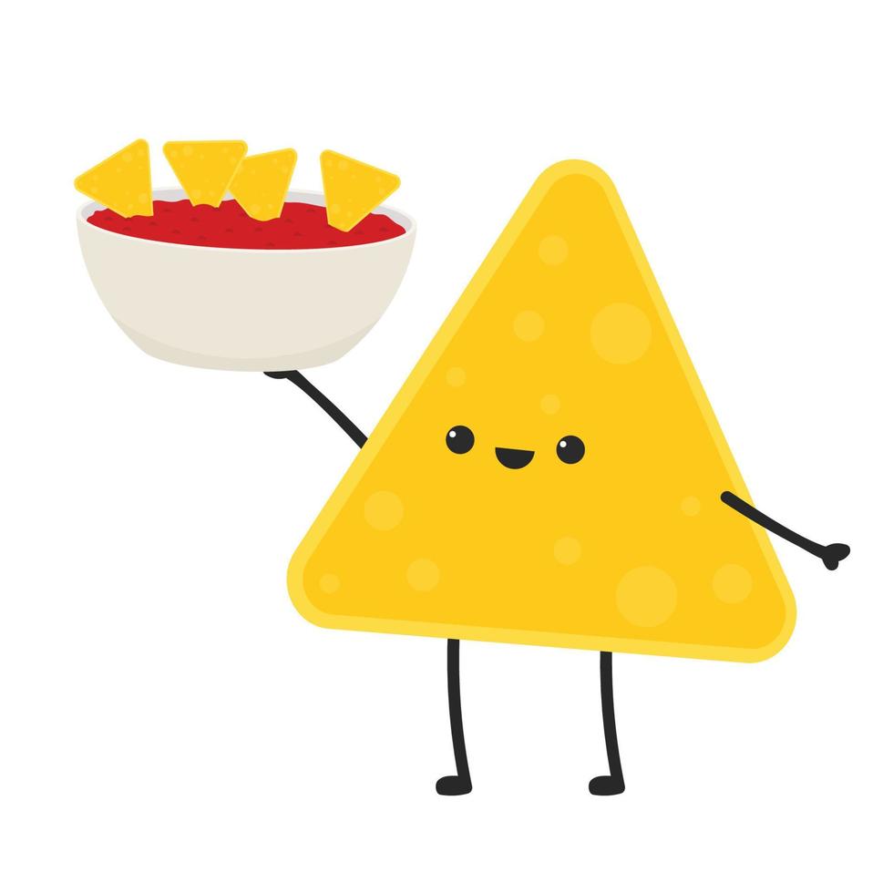 Diseño de personajes nacho. nachos sobre fondo blanco. vector