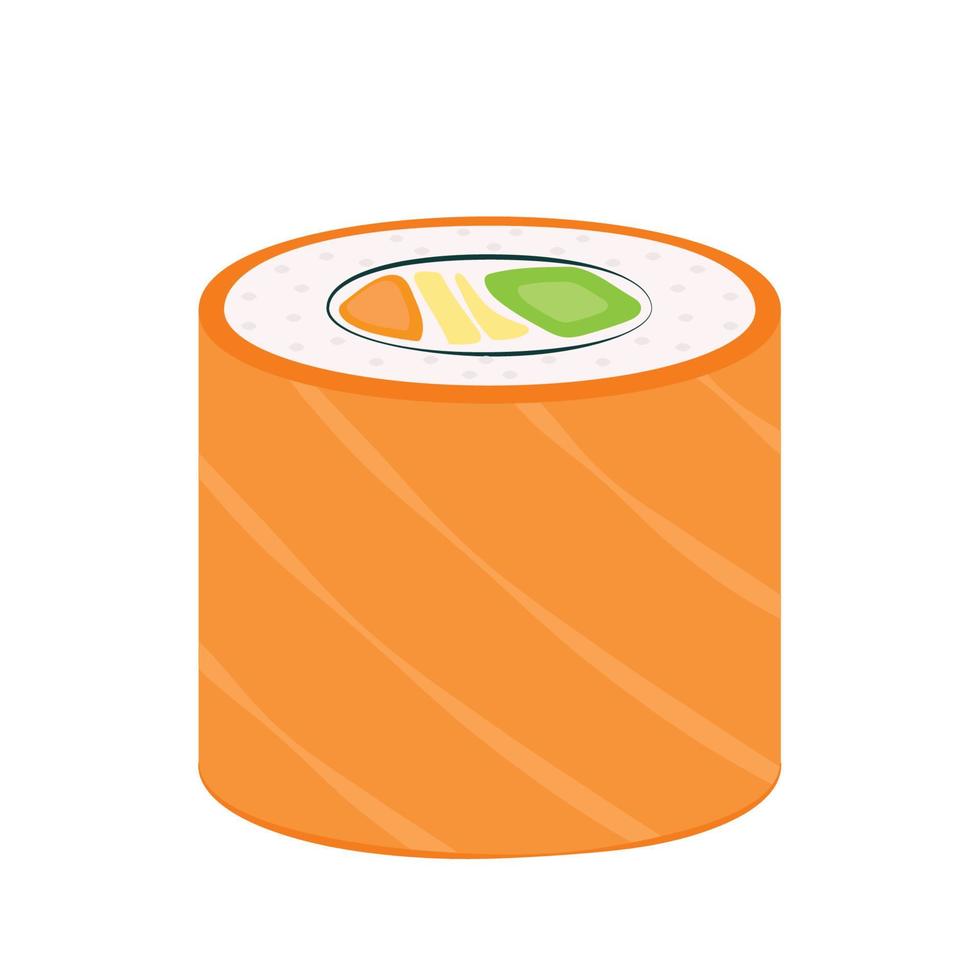 Sushi vector. Sushi on white background. Salmon Sushi vector. vector