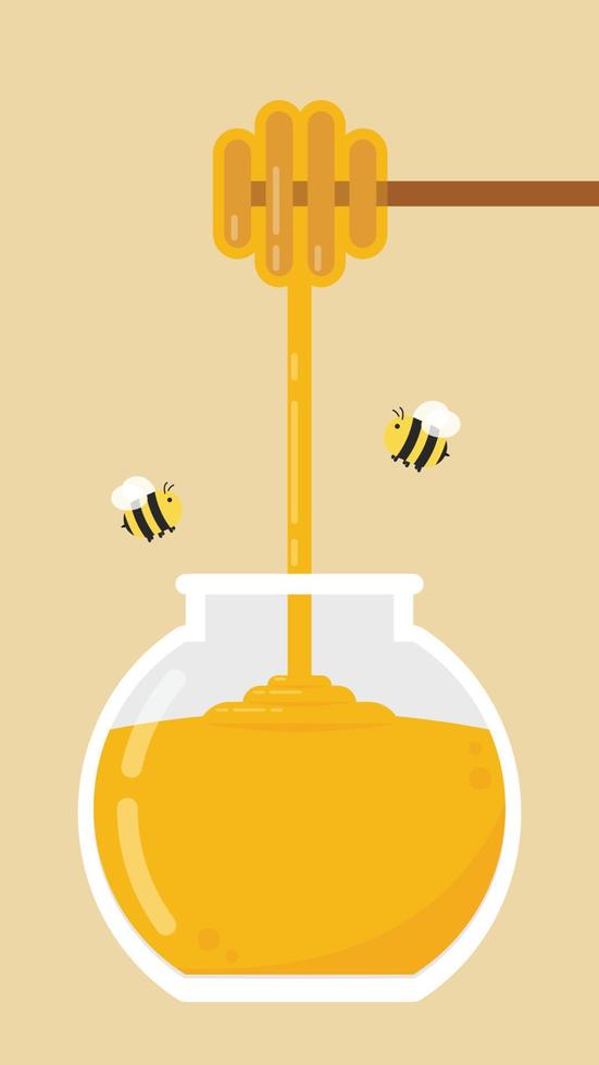 Honey stretch vector. Honey jar vector. free space for text. wallpaper. background. honey drop. vector