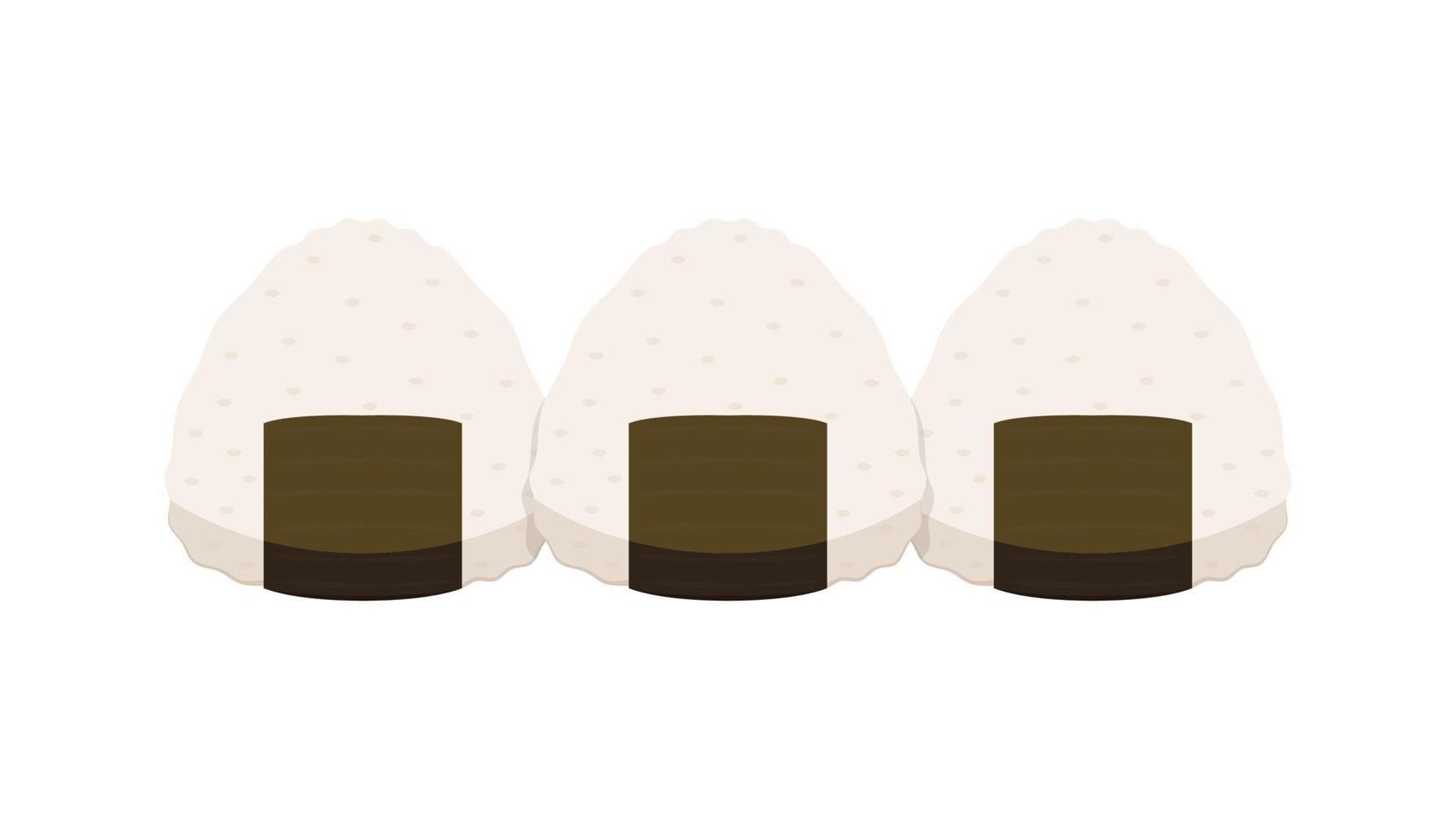 vector onigiri. onigiris sobre fondo blanco. diseño del logotipo onigiri.