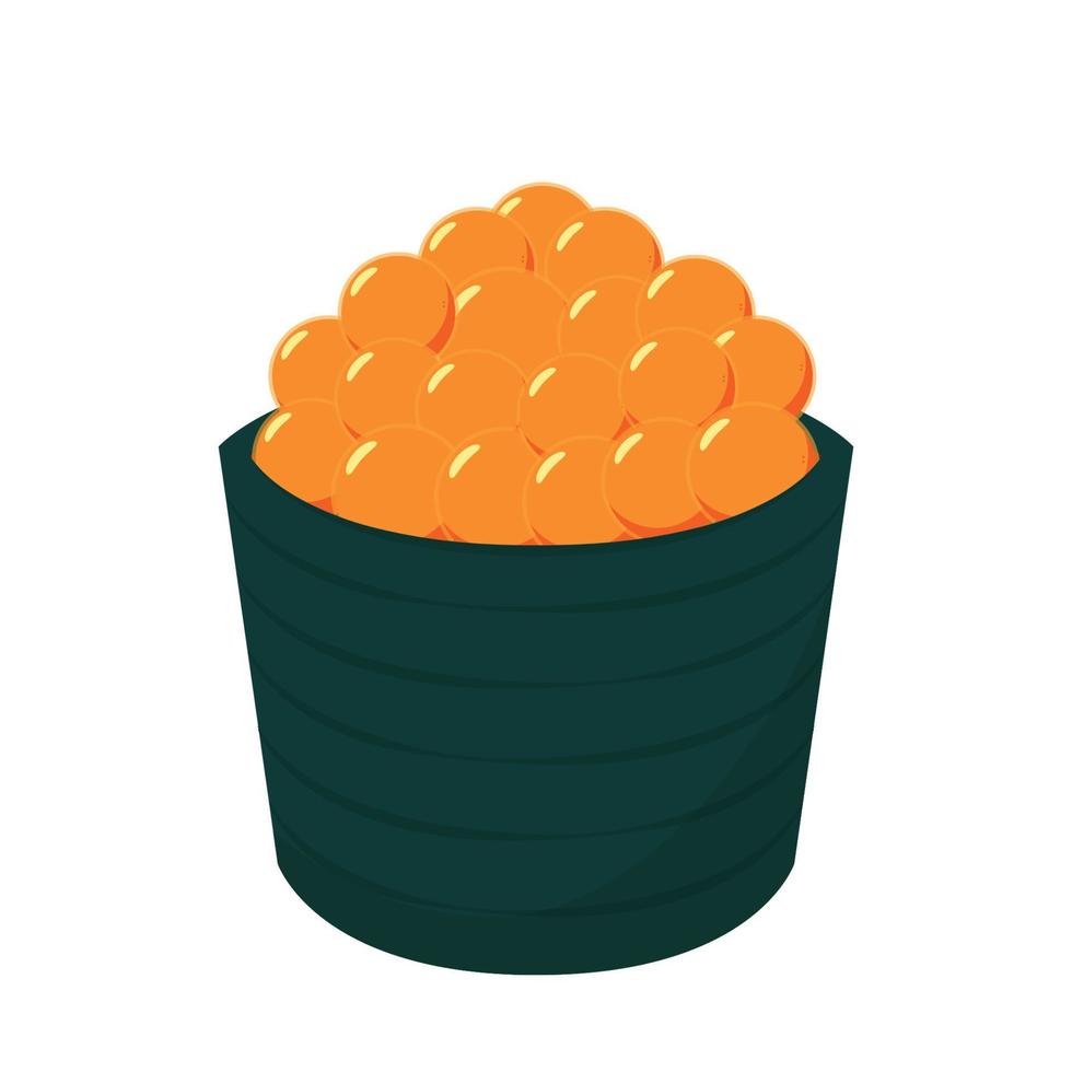 Sushi vector. Sushi on white background. Salmon egg vector. vector