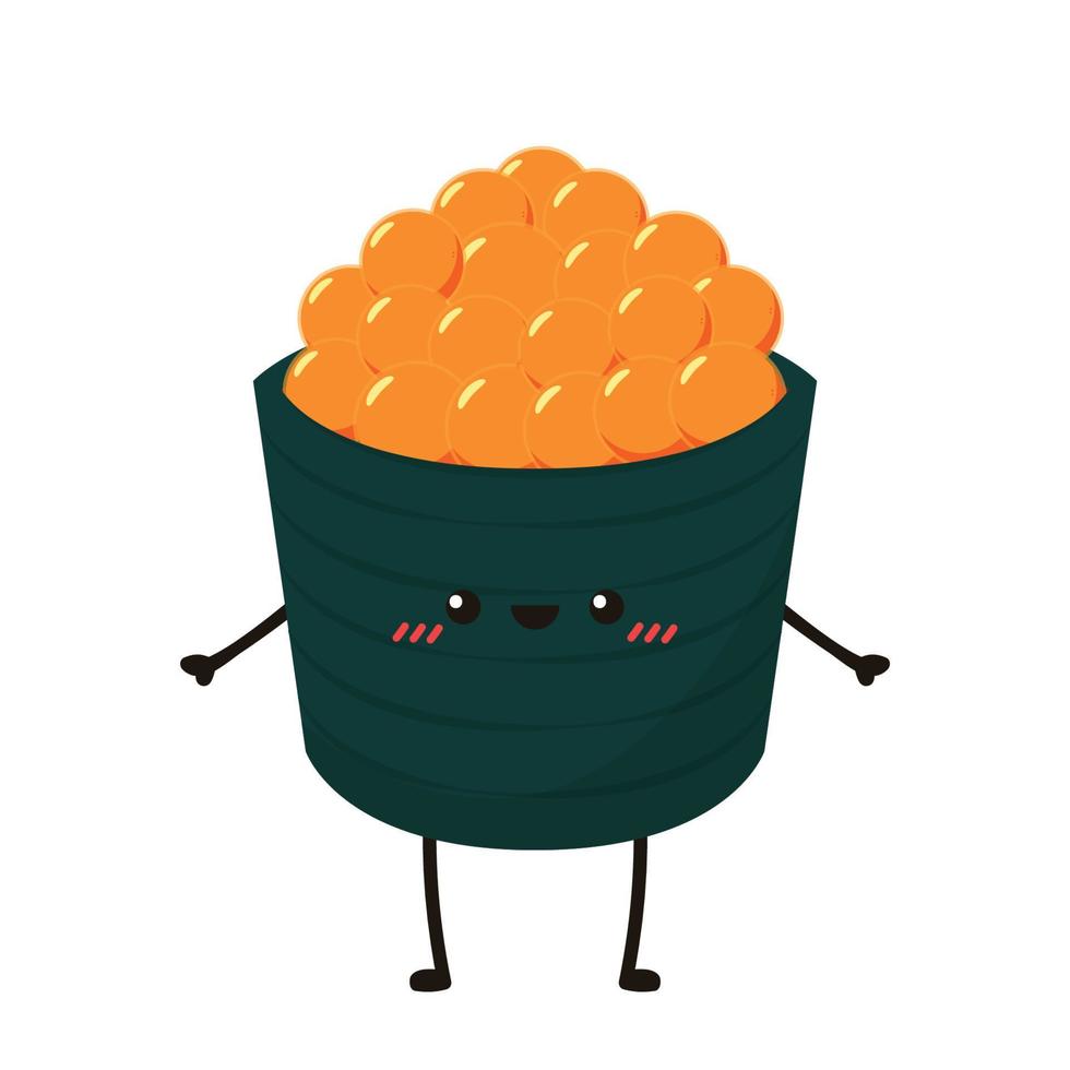 Sushi vector. Sushi on white background. Salmon egg vector. vector