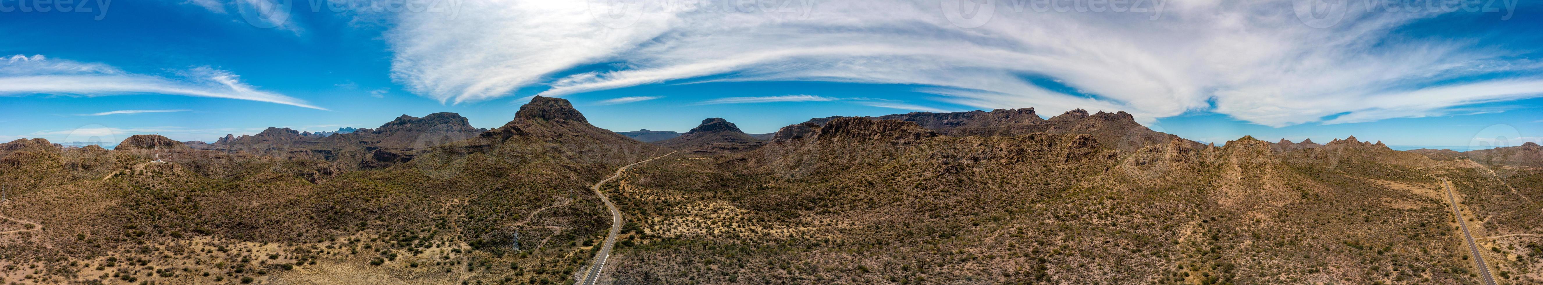 Loreto coast aerial panorama Baja California desert colorful landscape view photo