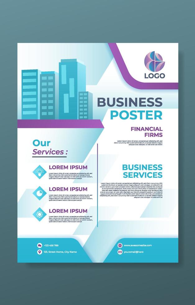 Gradient Business Essential Poster Template vector