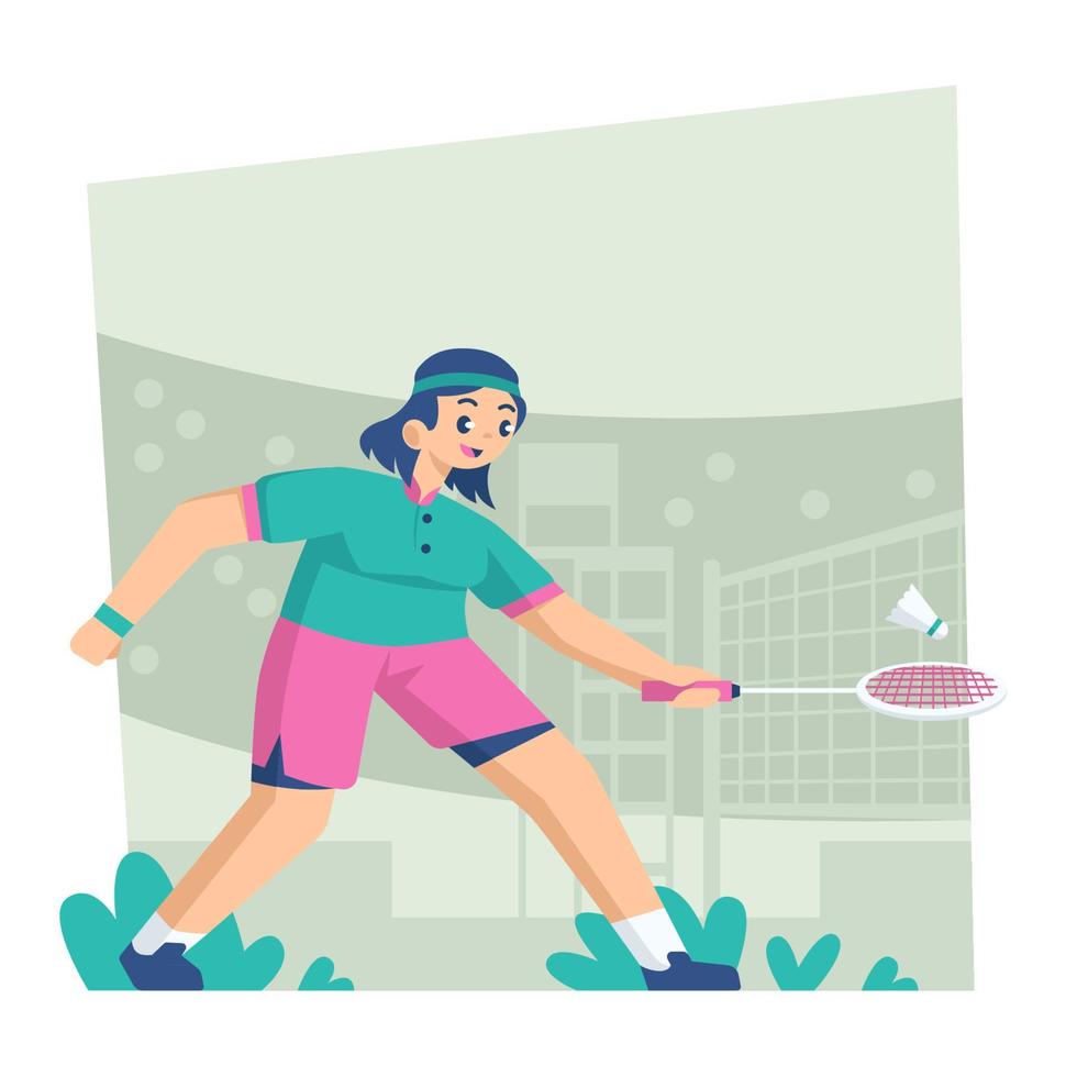 Female Badminton Player vector