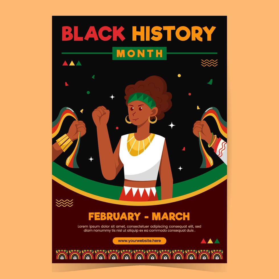 plantilla de póster del mes de la historia negra vector