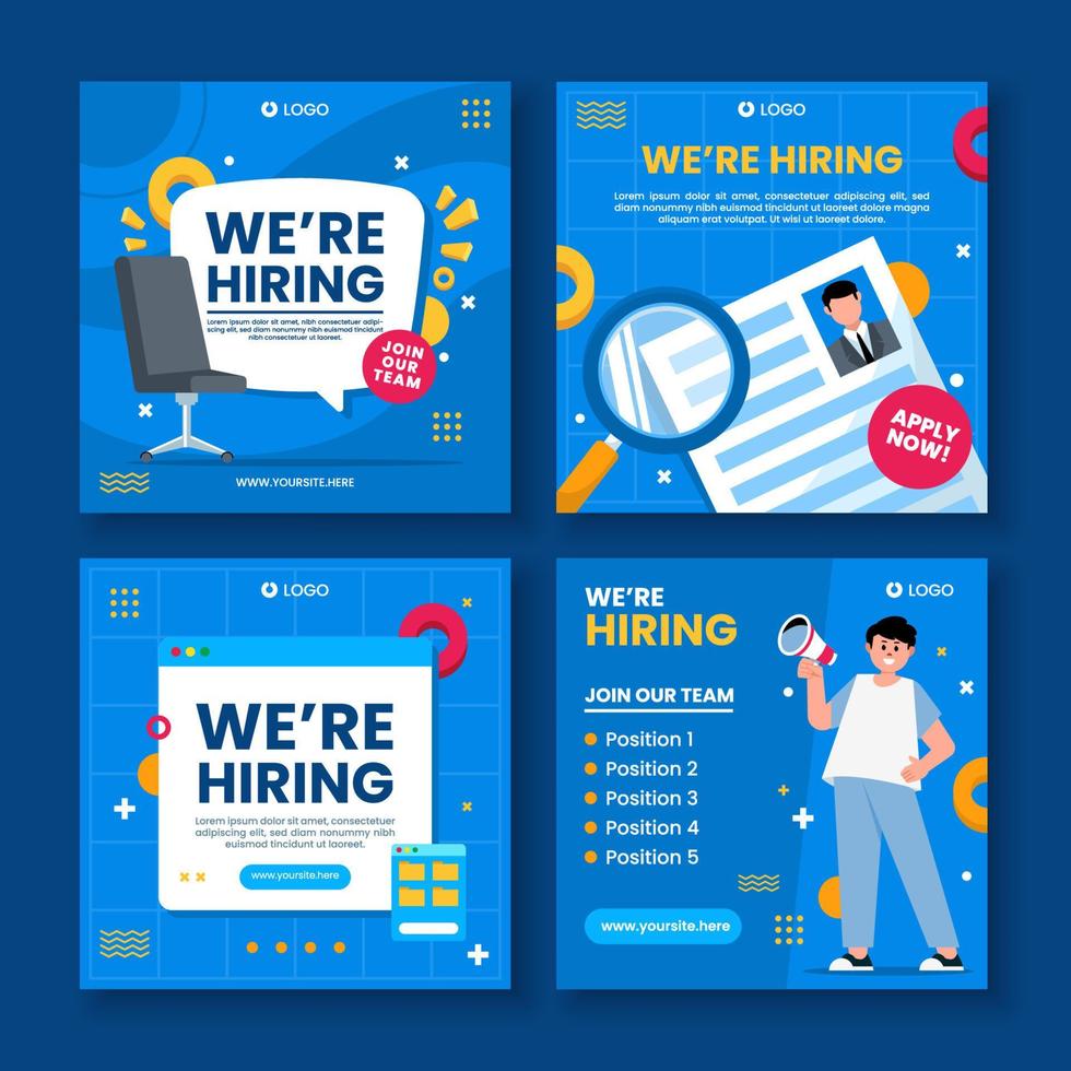 We are Hiring Social Media Template vector