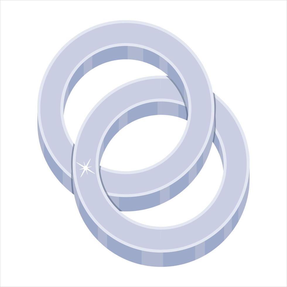 Trendy Interlock Rings vector