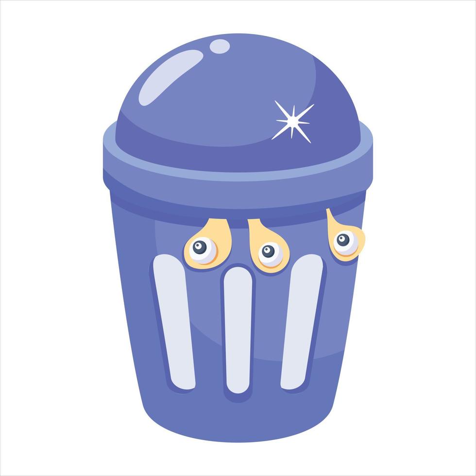 Trendy Scary Dustbin vector