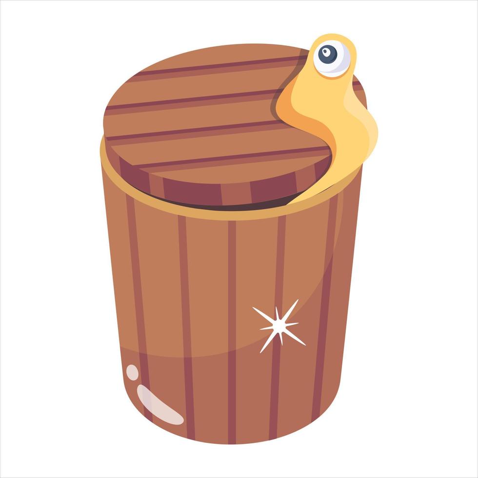 Trendy Scary Dustbin vector