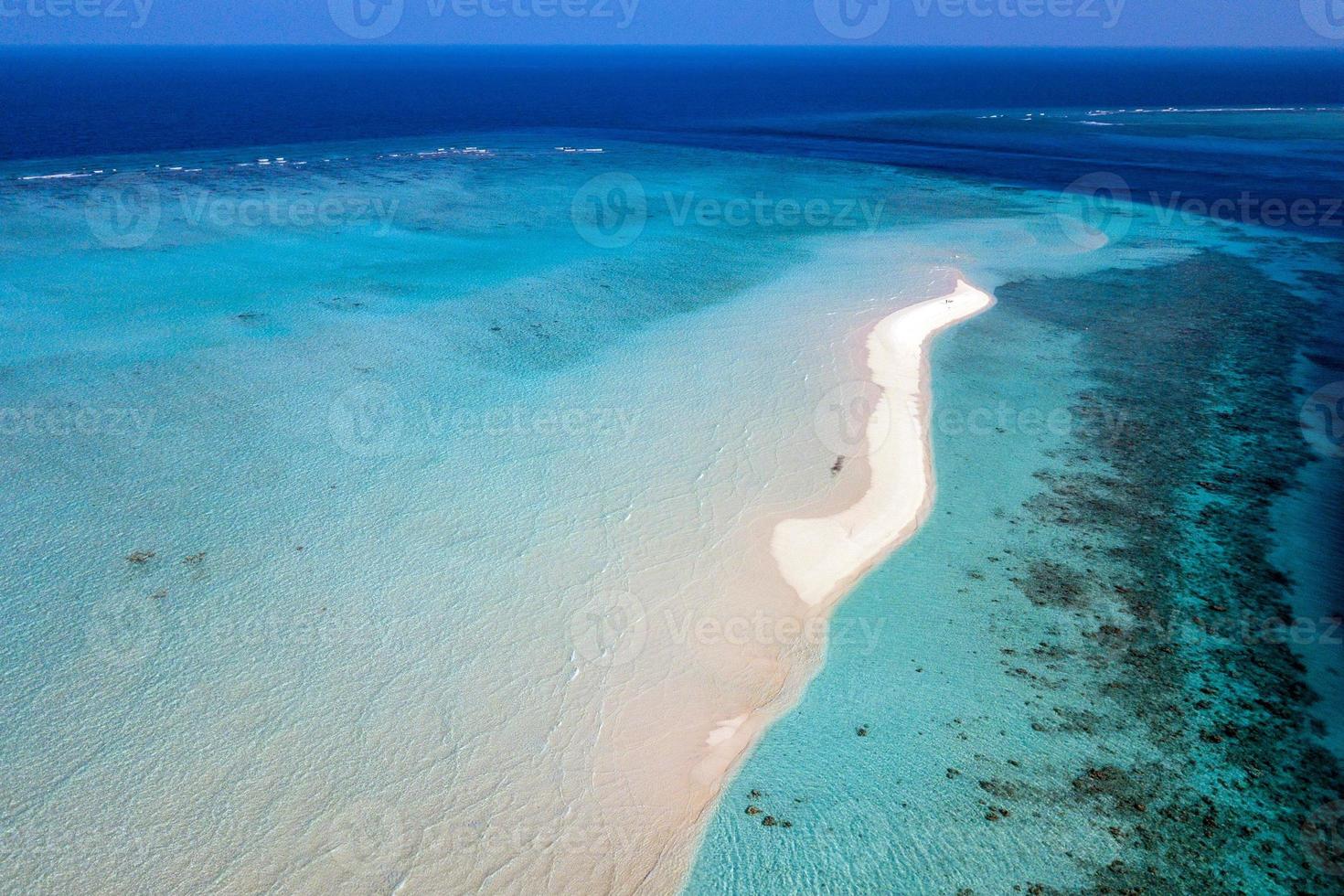 Maldives aerial view panorama landscape white sand beach photo