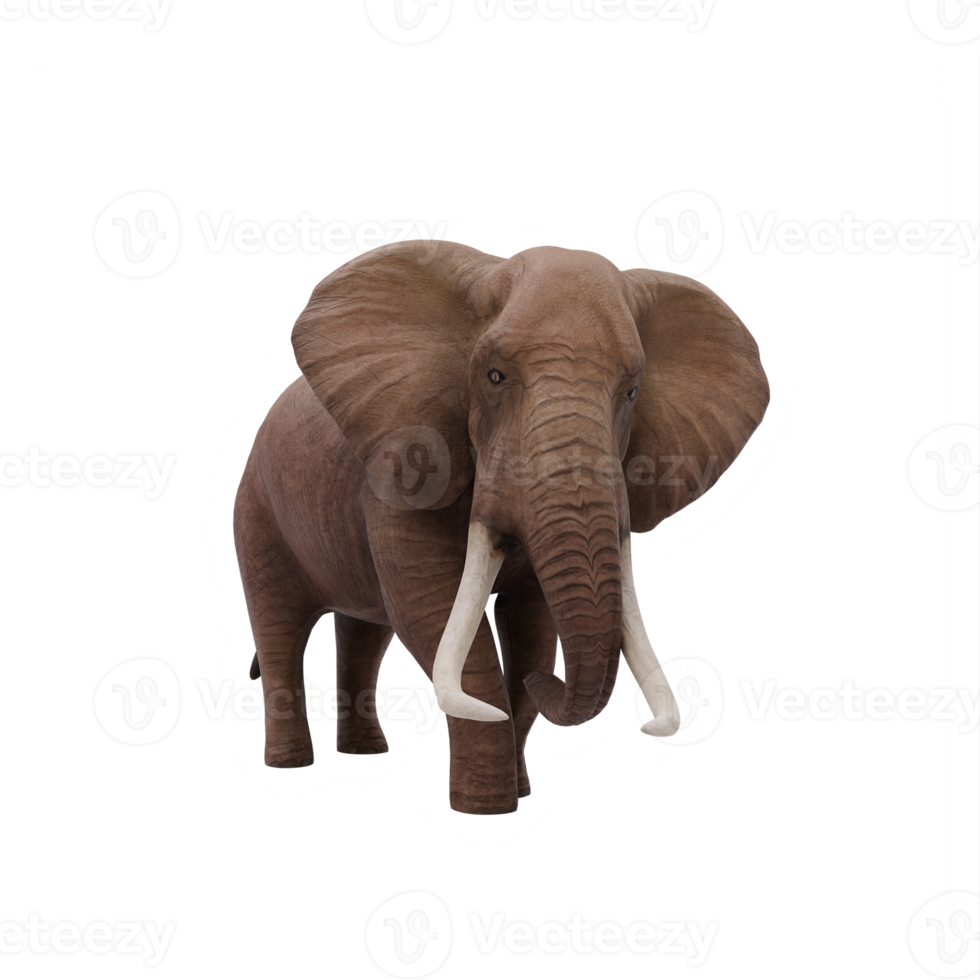 3d afrikansk elefant isolerat png