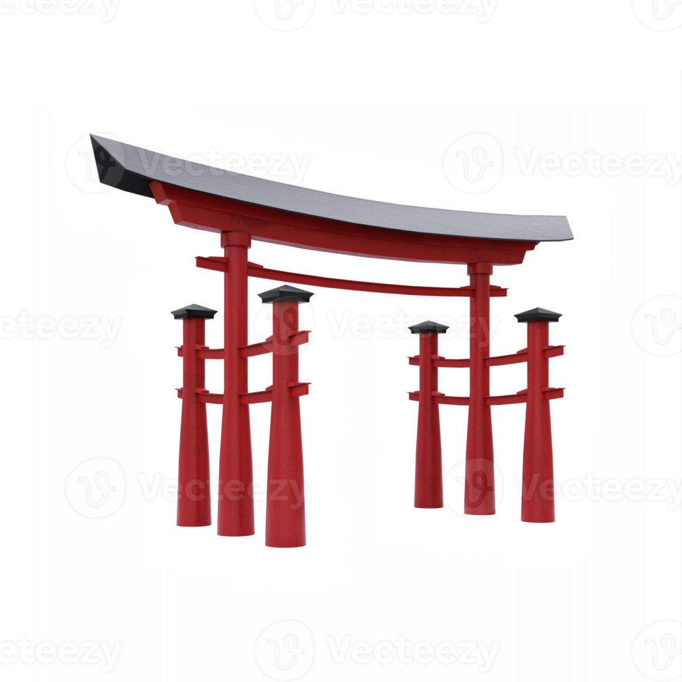 porte japonaise traditionnelle torii isolée png