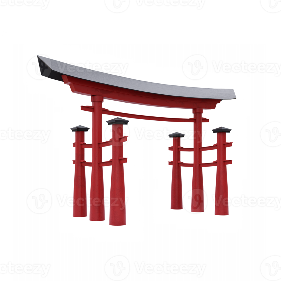 Torii traditional japanese gate isolated png