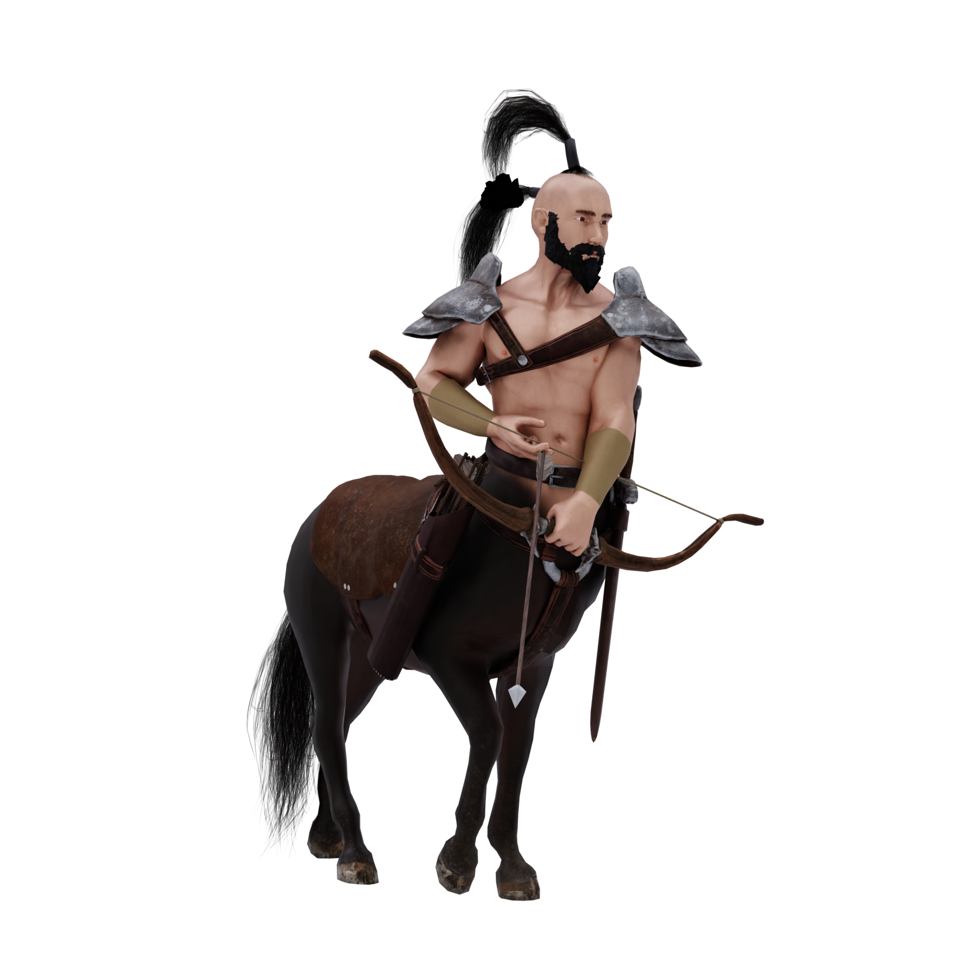 zentaur griechische mythologie kreatur halb mann halb pferd isoliertes modell 18741569 PNG