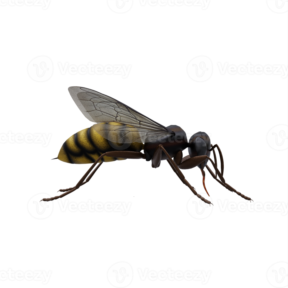 3d honey bee isolated png