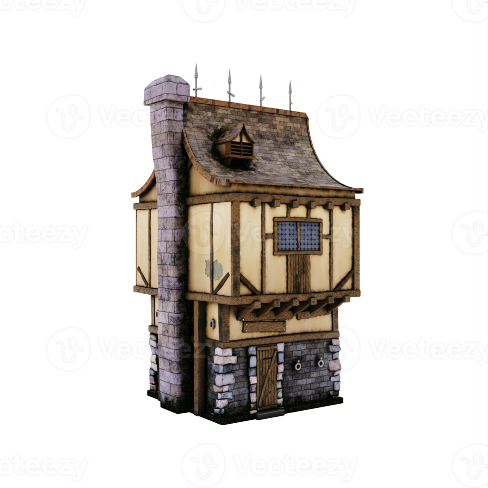 3d medieval house png