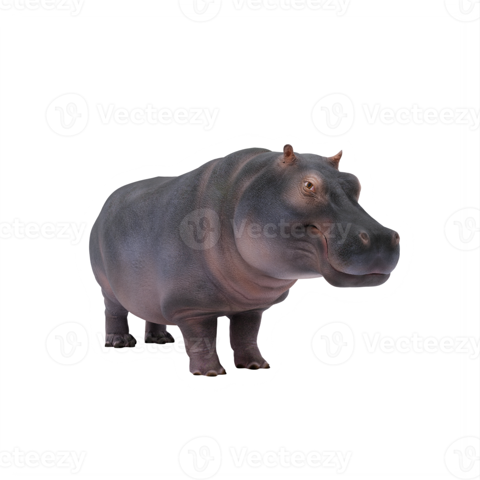 hippopotame 3d isolé png