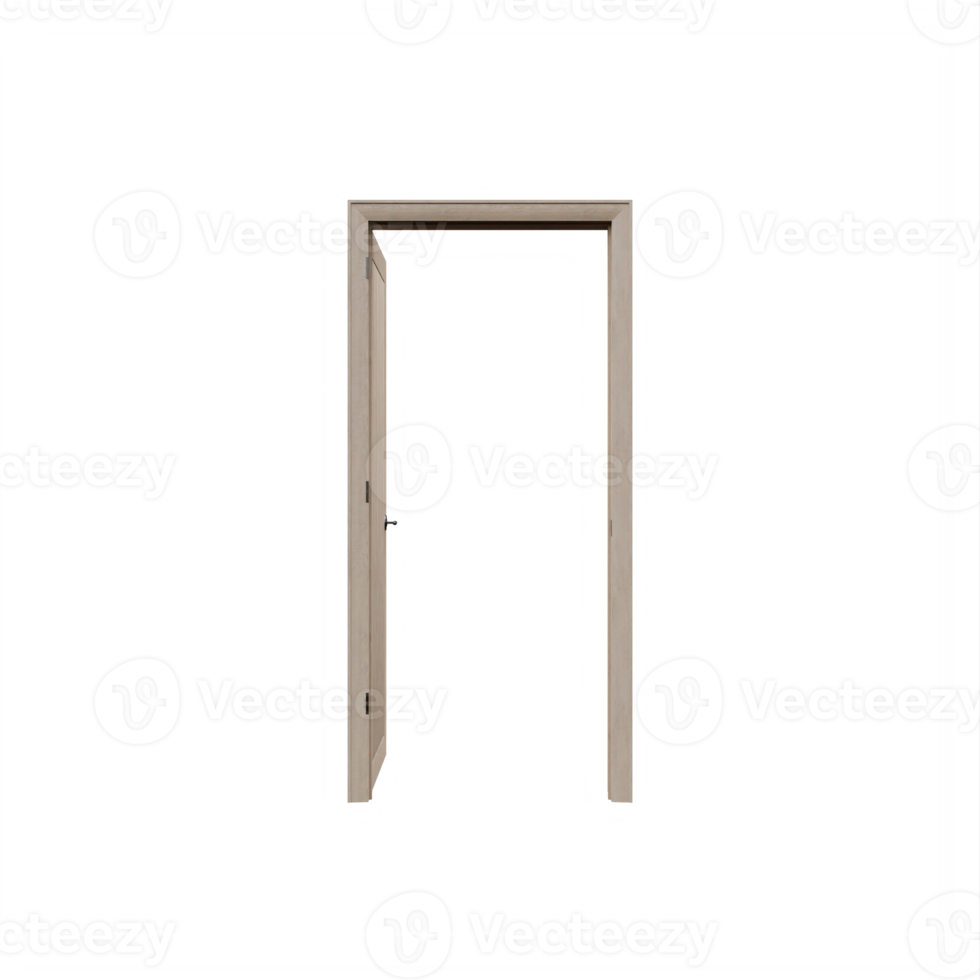 porta aberta interior bege e moldura png