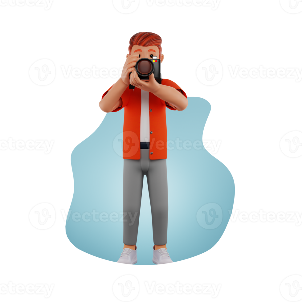 Male Photographer 3D Character Illustration png