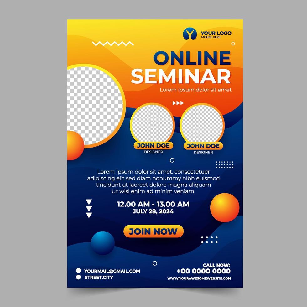 Online Seminar Modern Template Poster vector