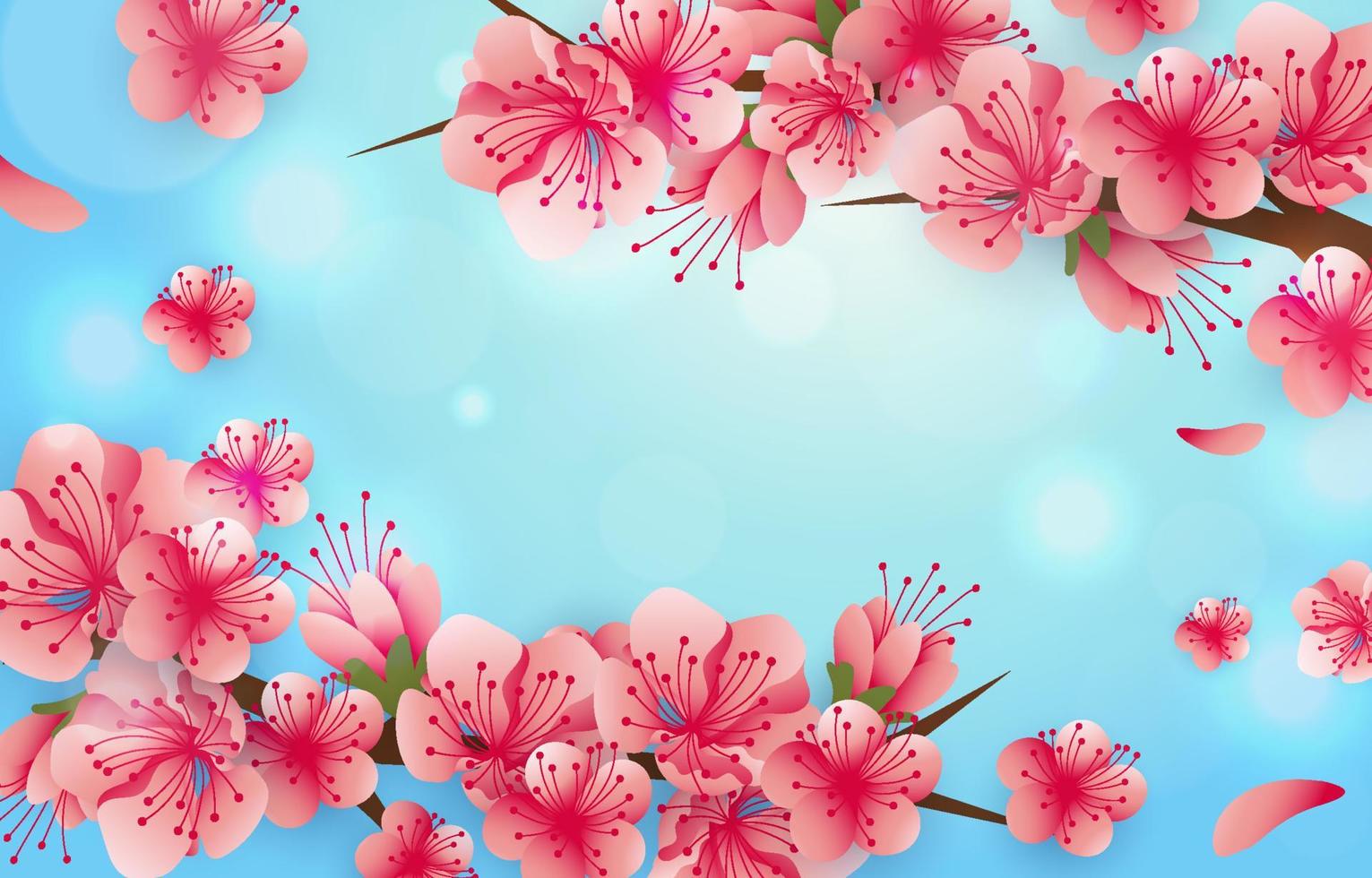 Peach Blossom Beautiful Flower Background vector