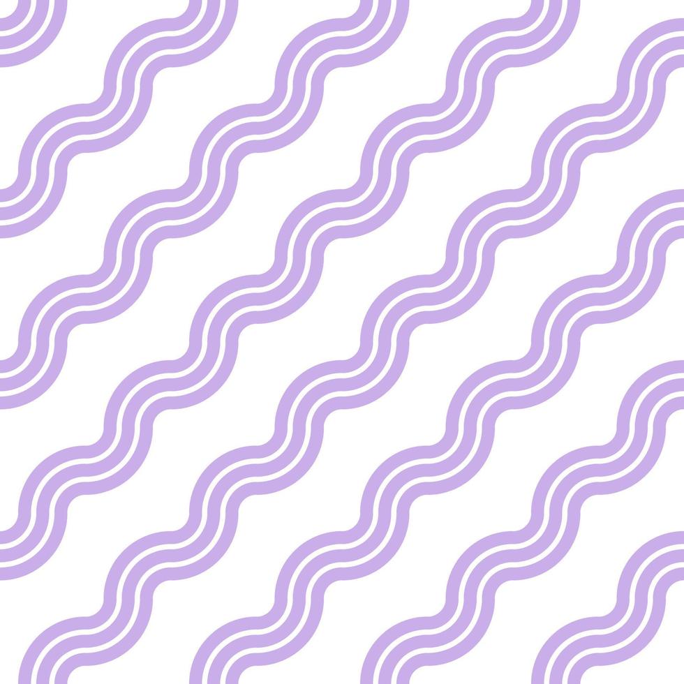 Minimalist wave pattern seamless wisteria color tone white background. vector