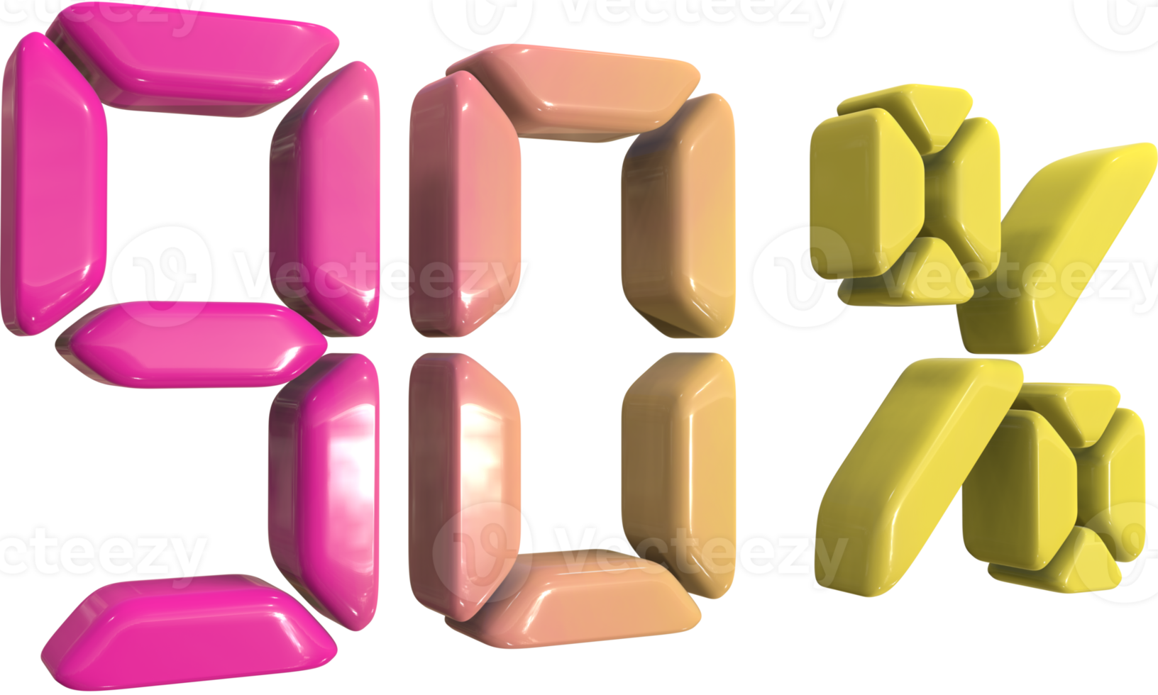 Discount ninety percentage 3D icon. png