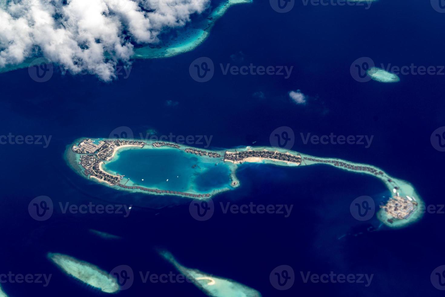 Maldive aerial view panorama landscape photo