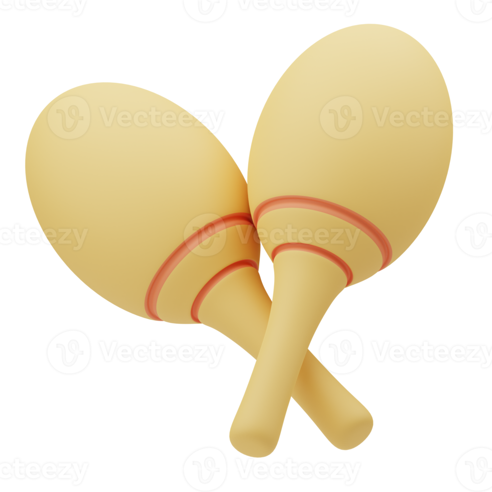 3d illustratie muziek- gereedschap maracas png