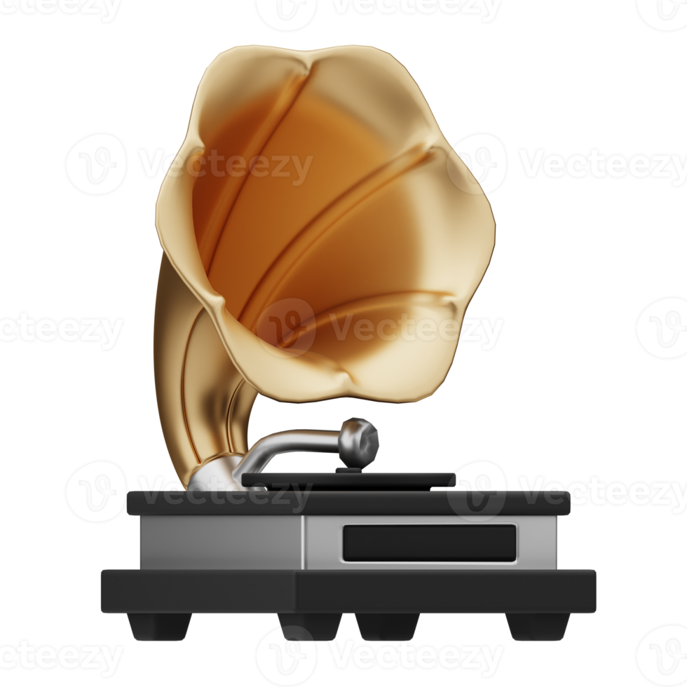 3d illustration musique outil gramophone png