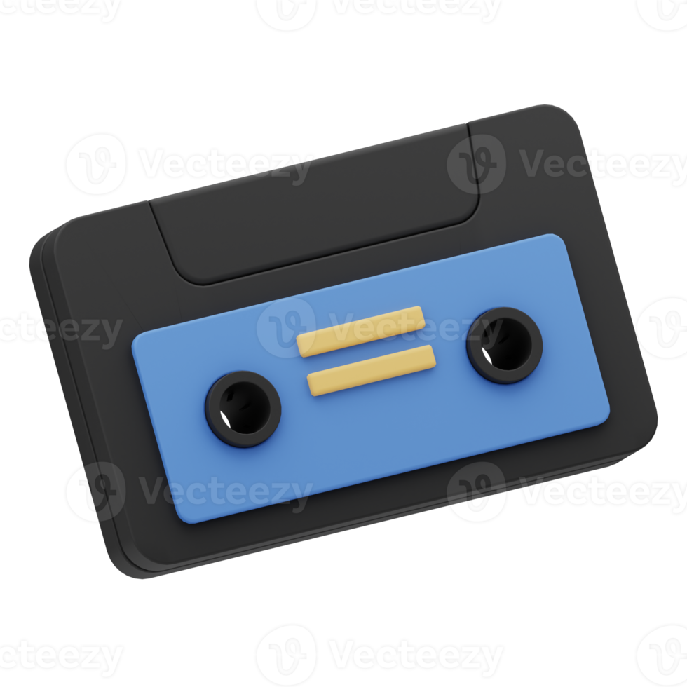 3d Illustration Music tool Cassette png