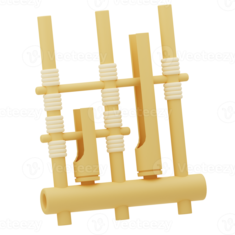 3d Illustration Music tool Angklung png