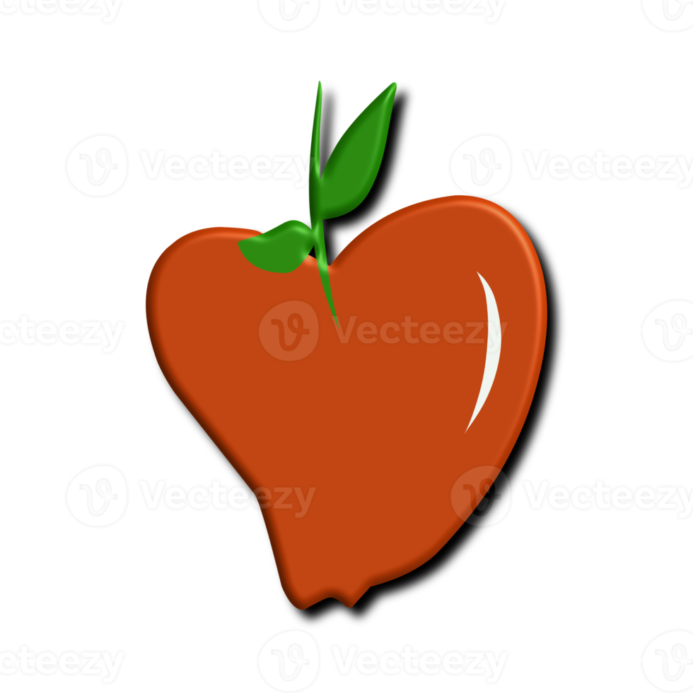 Illustration design graphic of a red apple. Perfect for kids lesson stickers png