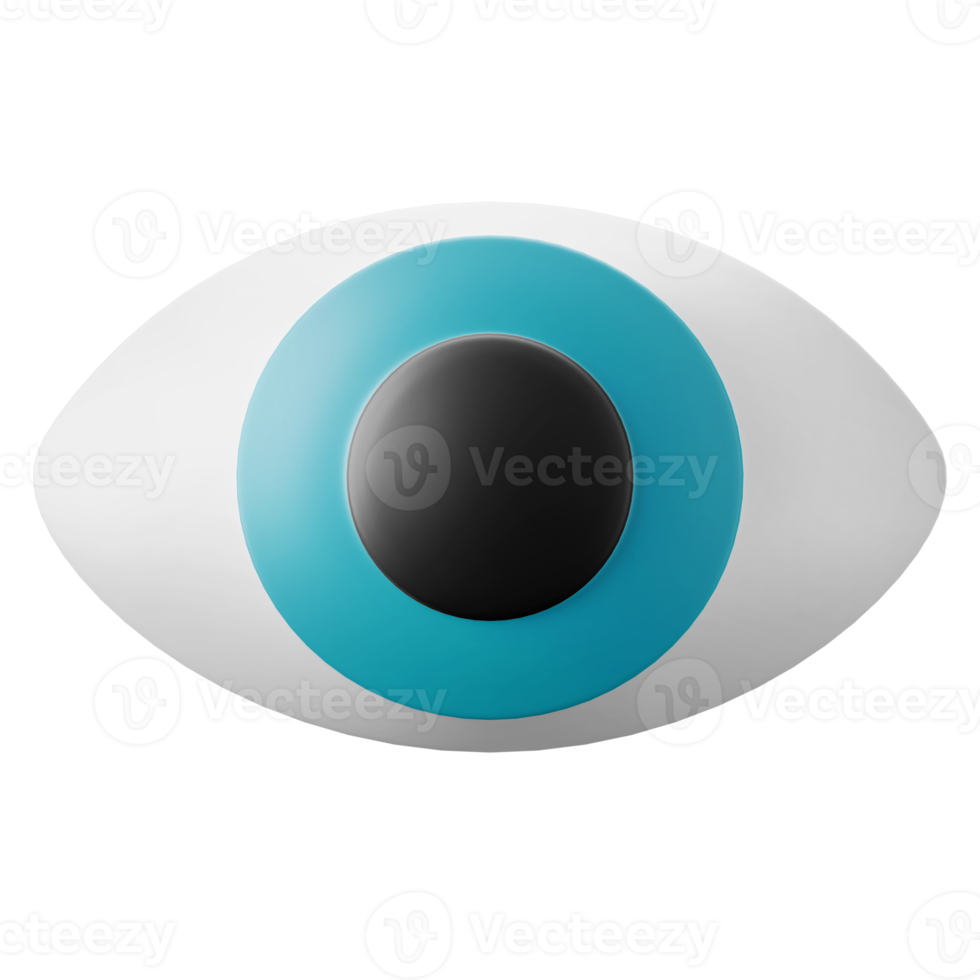 one optical eye visibility symbol user interface theme 3d icon rendering illustration isolated png