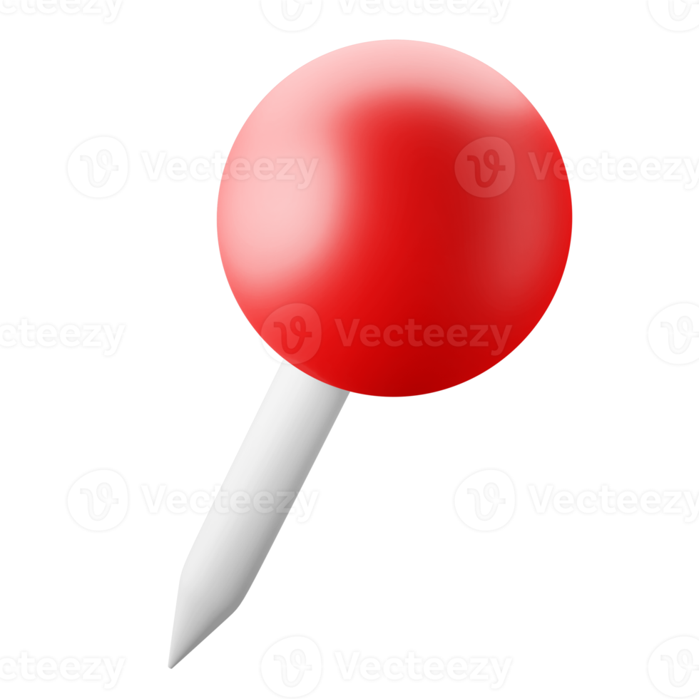 attachment and location symbol red push pin user interface theme 3d icon rendering illustration isolated png