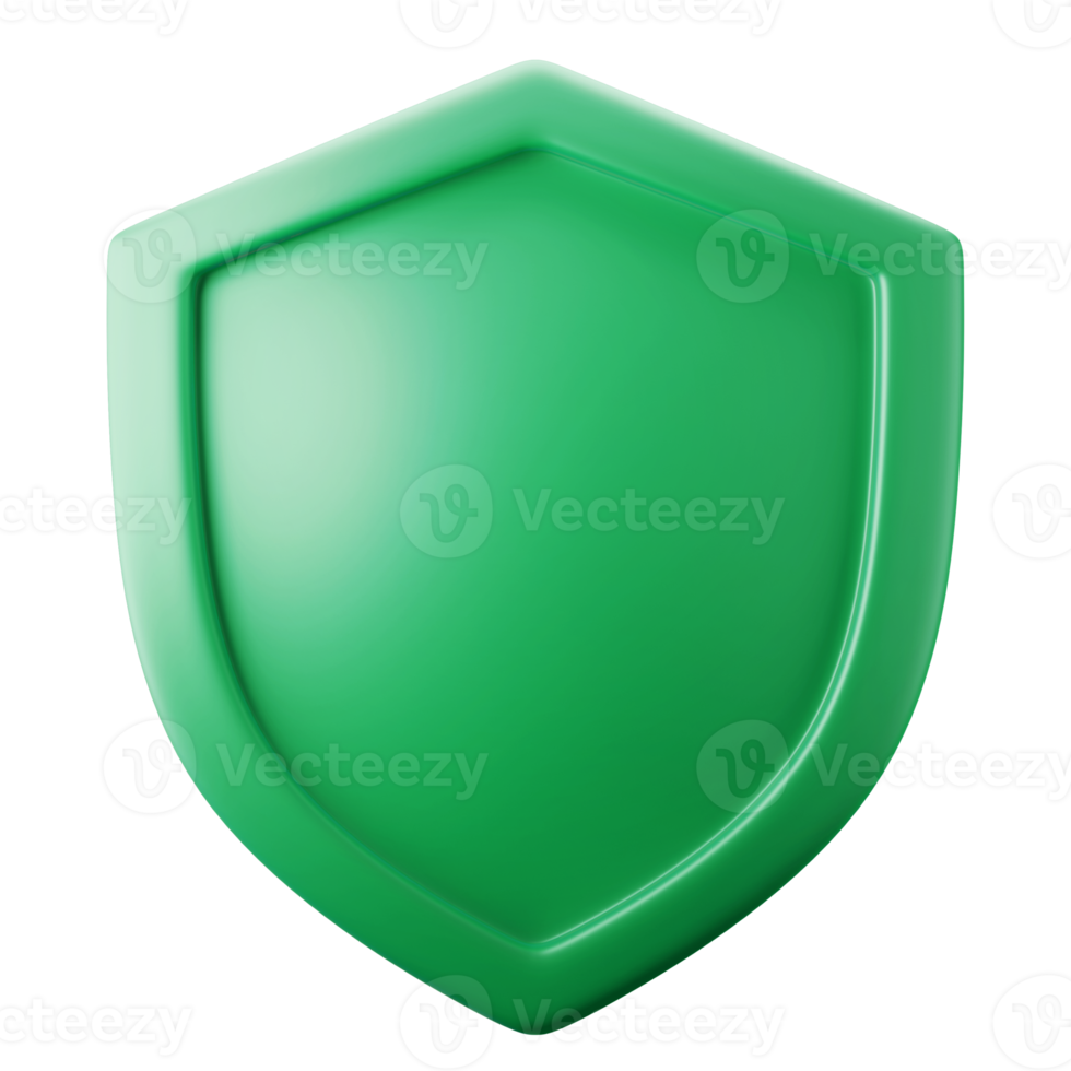 shield guard security privacy symbol user interface theme 3d render illustration icon green color isolated png