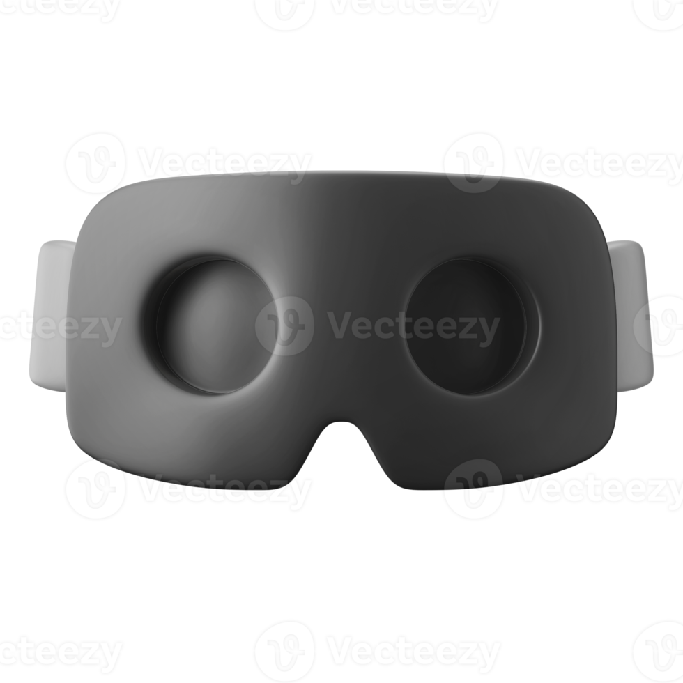 modernes schwarzes vr virtual reality headset symbol benutzeroberfläche thema 3d symbol illustration rendern isoliert png