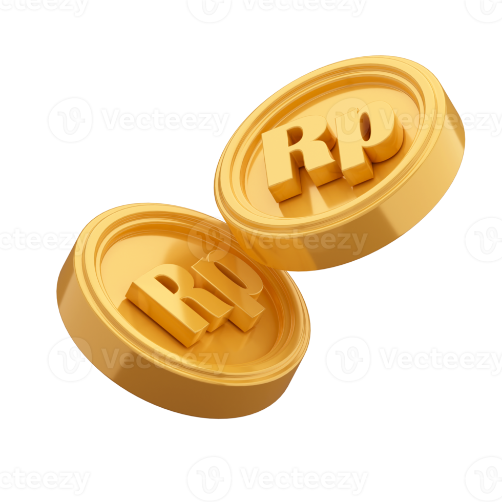 3D Rendering creative concept symbols coin rupiah of money png