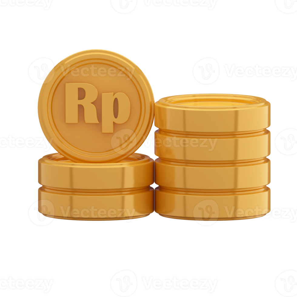 3D Rendering creative concept symbols coin rupiah of money png