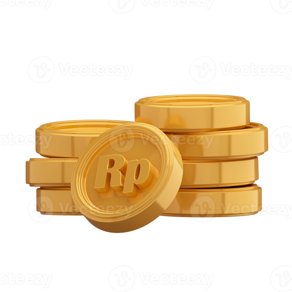 3D Rendering creative concept symbols coin rupiah of money png