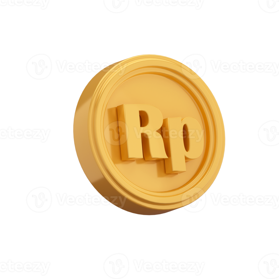 3D Rendering creative concept symbols coin rupiah of money png