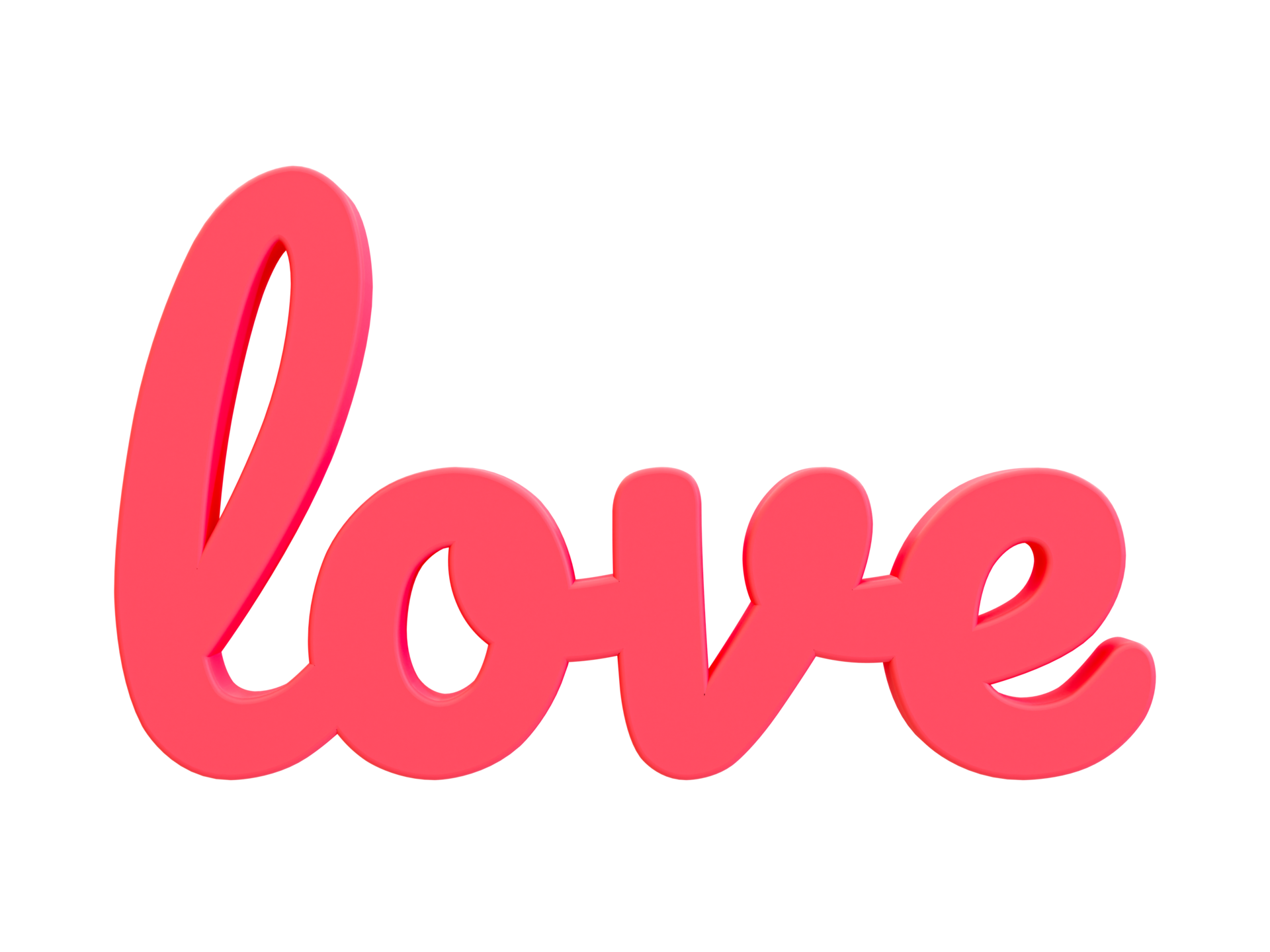 3d minimal pink hand writing love words. valentine's compositions. 3d