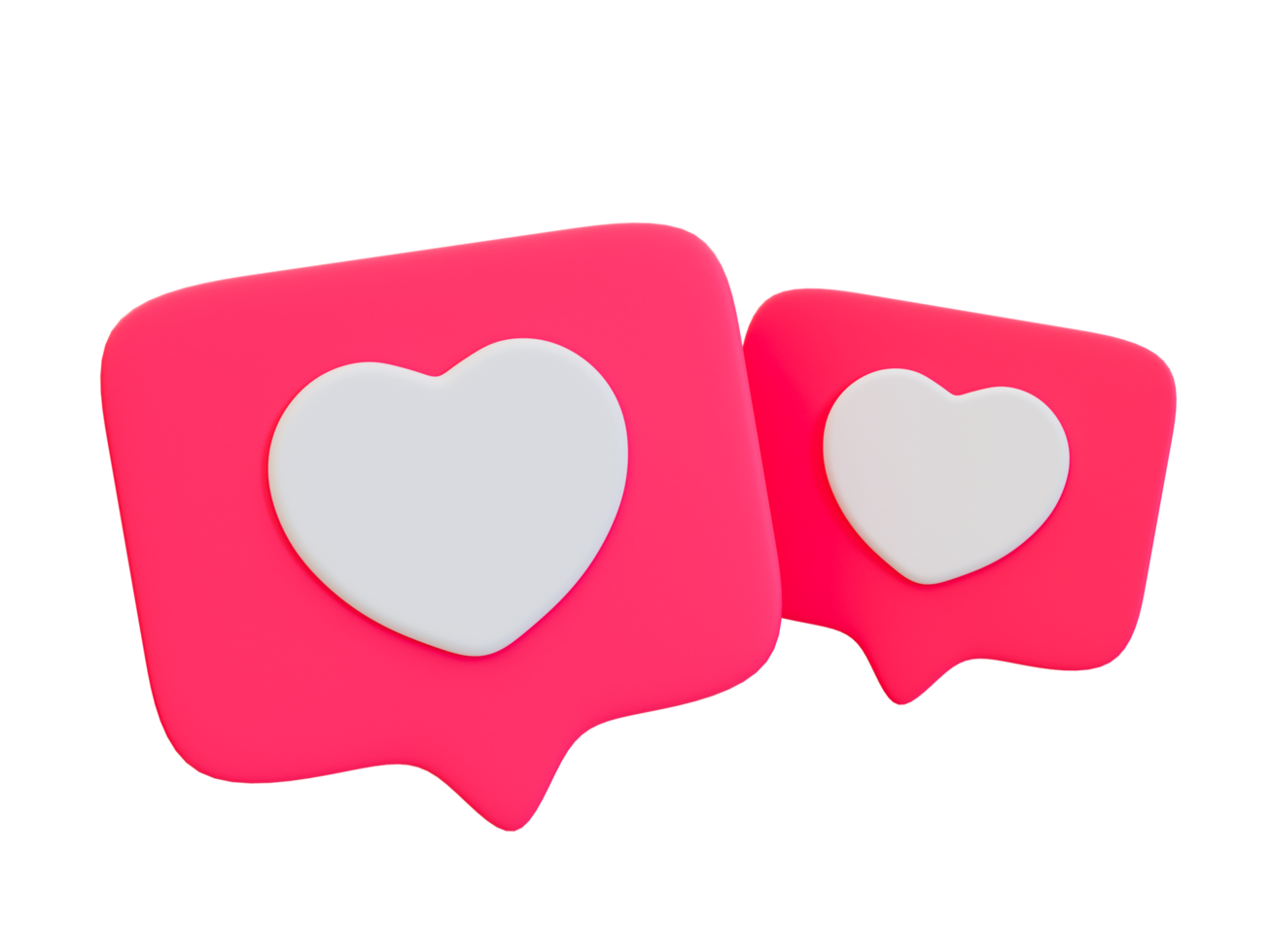 3d minimal love message sign. valentine's day concept. valentine compositions. romantic chat icon. 3d illustration. png