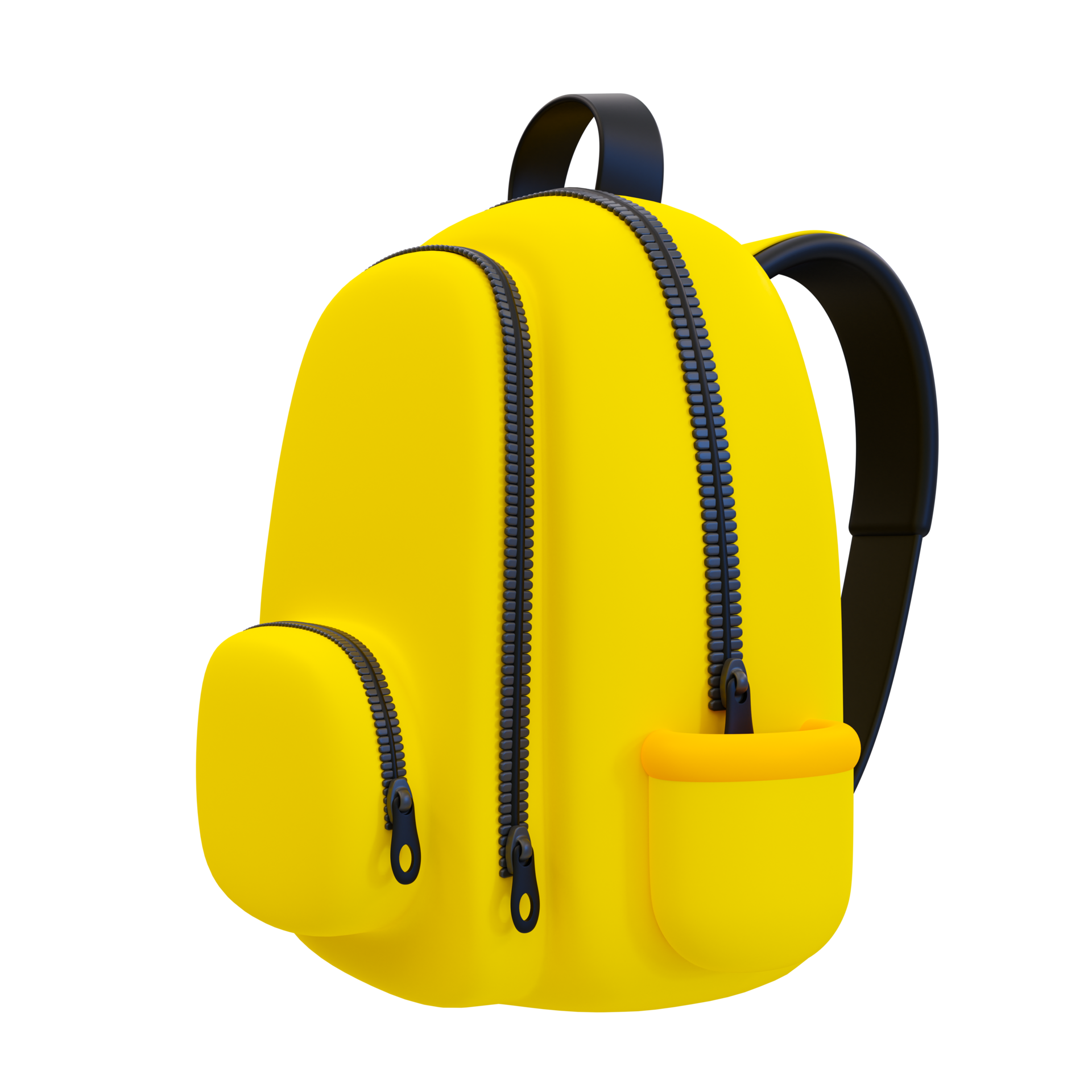 3d minimal yellow school bag. back to school concept. 3d