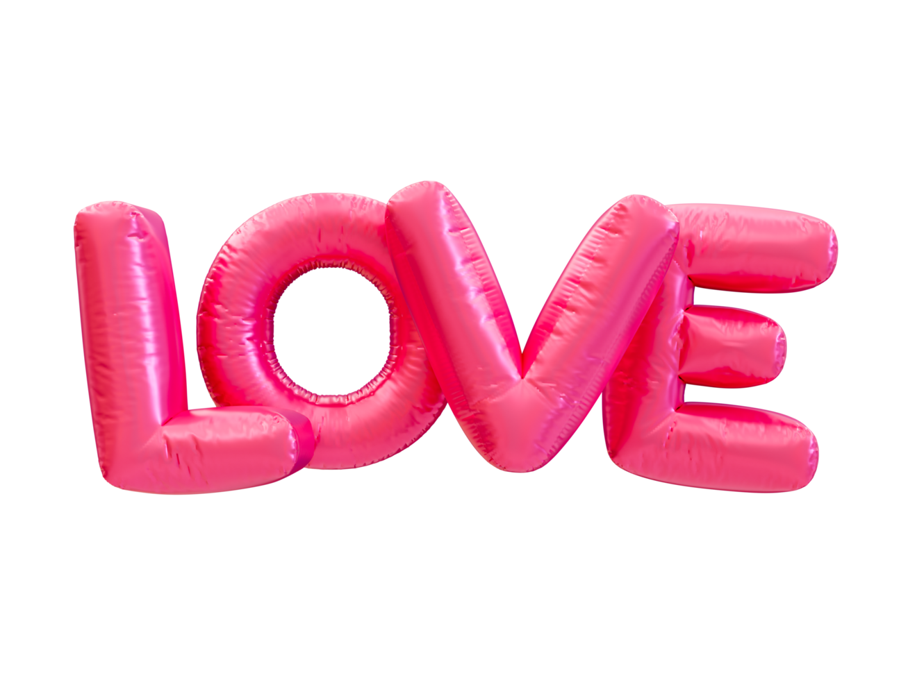 3d ballons de mot d'amour minimal. compositions de la saint valentin. Illustration 3D. png